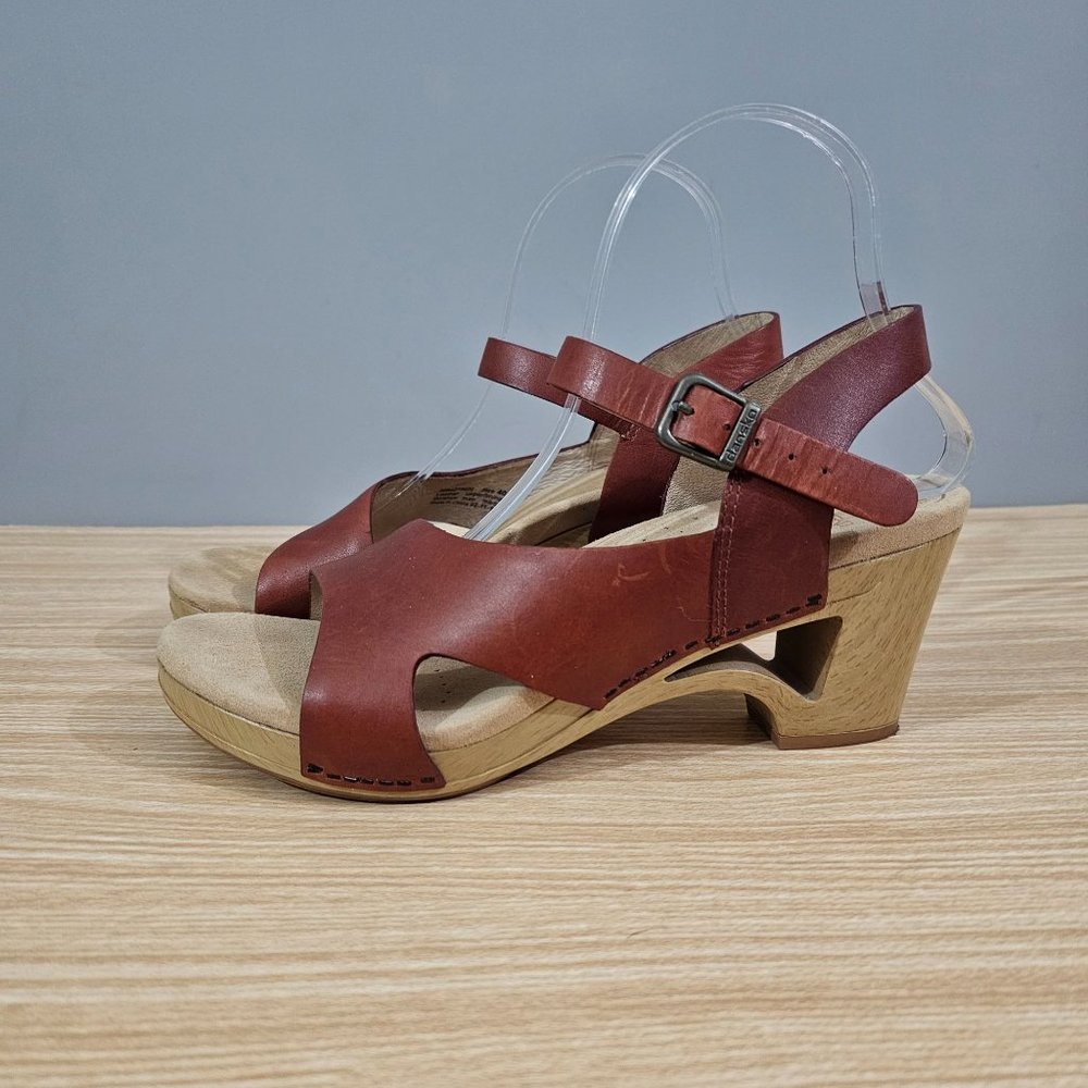 Dansko Sandal Tasha Womens Wedge Heel Veg Brown Leather EU 40 Shoe